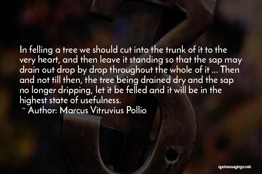 Marcus Vitruvius Pollio Quotes: In Felling A Tree We Should Cut Into The Trunk Of It To The Very Heart, And Then Leave It