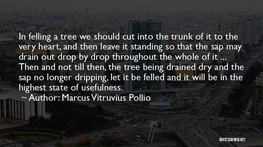 Marcus Vitruvius Pollio Quotes: In Felling A Tree We Should Cut Into The Trunk Of It To The Very Heart, And Then Leave It