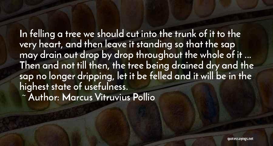 Marcus Vitruvius Pollio Quotes: In Felling A Tree We Should Cut Into The Trunk Of It To The Very Heart, And Then Leave It