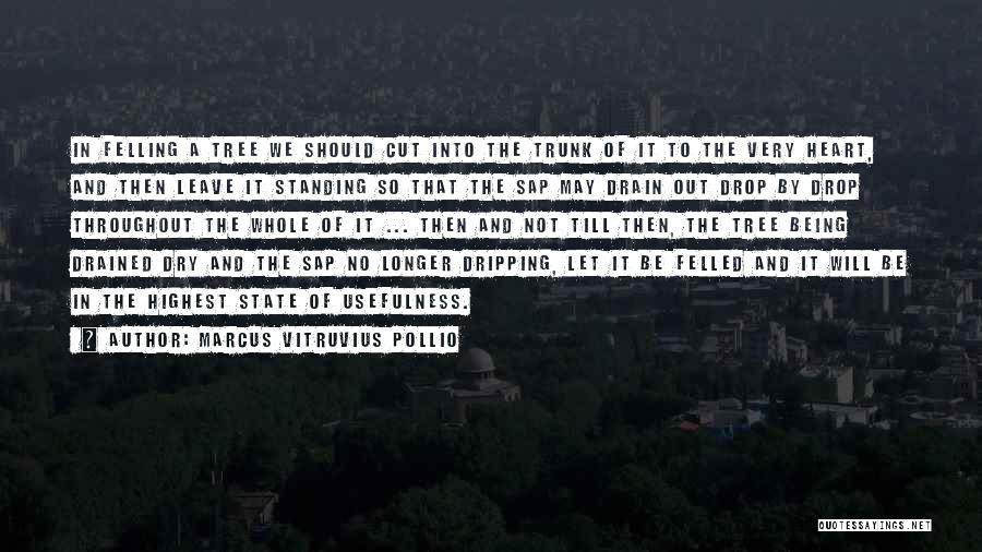Marcus Vitruvius Pollio Quotes: In Felling A Tree We Should Cut Into The Trunk Of It To The Very Heart, And Then Leave It