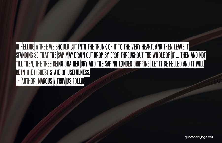 Marcus Vitruvius Pollio Quotes: In Felling A Tree We Should Cut Into The Trunk Of It To The Very Heart, And Then Leave It