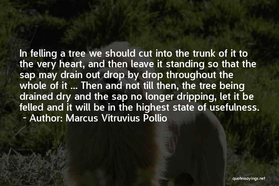 Marcus Vitruvius Pollio Quotes: In Felling A Tree We Should Cut Into The Trunk Of It To The Very Heart, And Then Leave It