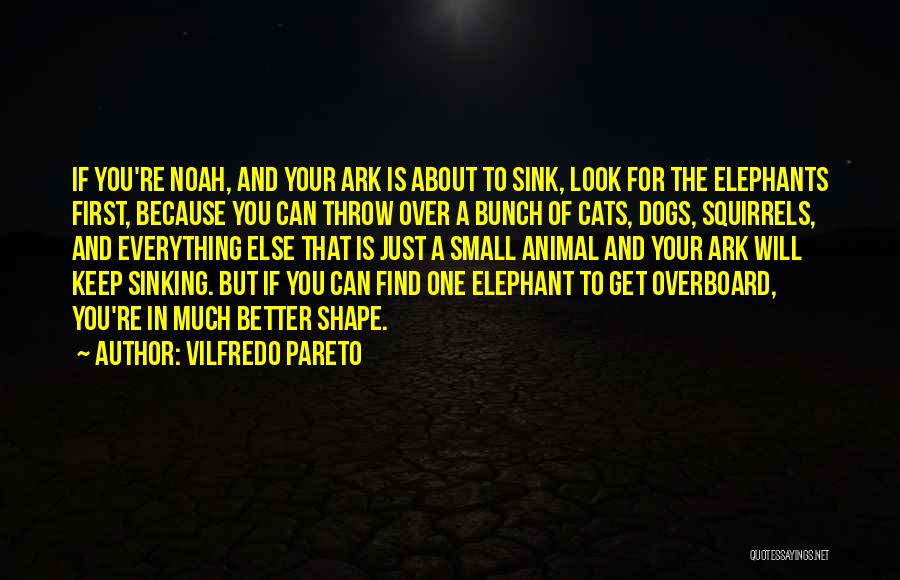 Vilfredo Pareto Quotes: If You're Noah, And Your Ark Is About To Sink, Look For The Elephants First, Because You Can Throw Over