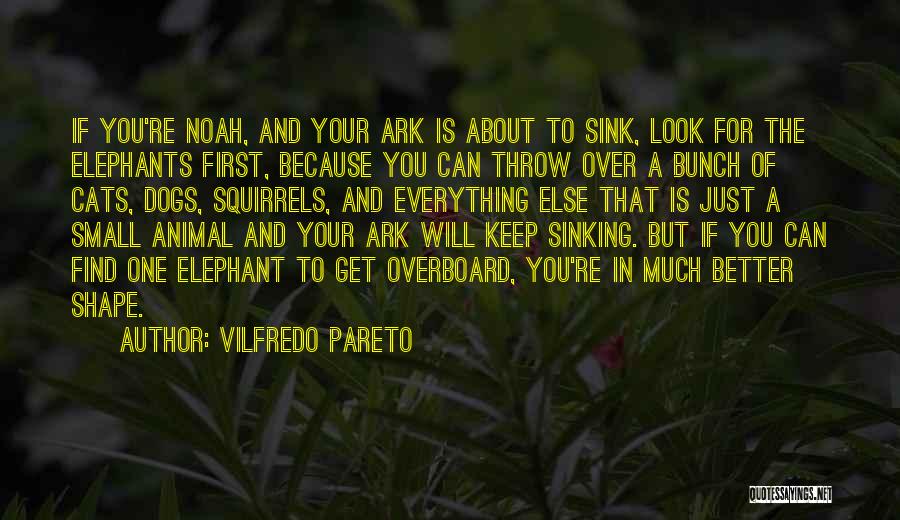 Vilfredo Pareto Quotes: If You're Noah, And Your Ark Is About To Sink, Look For The Elephants First, Because You Can Throw Over