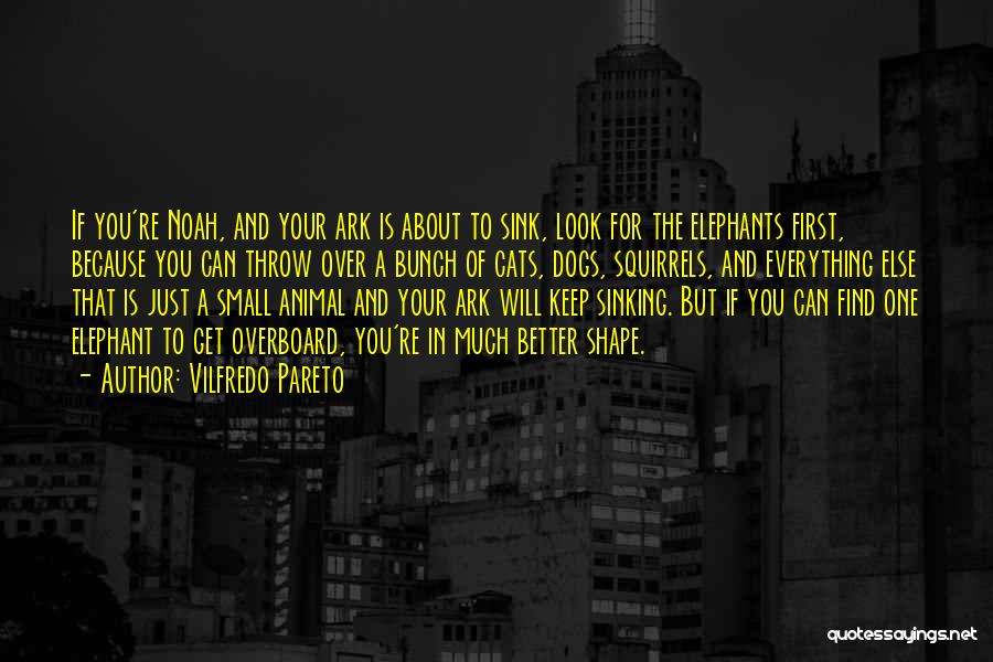 Vilfredo Pareto Quotes: If You're Noah, And Your Ark Is About To Sink, Look For The Elephants First, Because You Can Throw Over