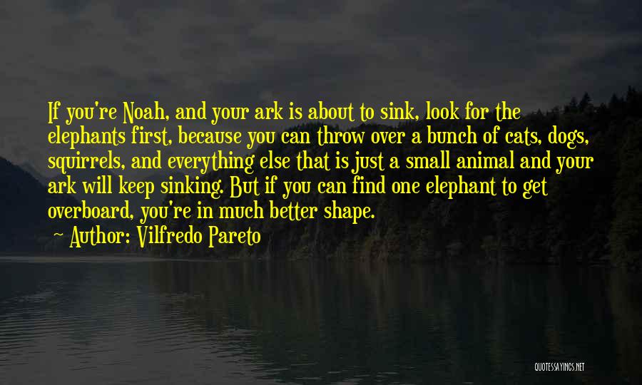 Vilfredo Pareto Quotes: If You're Noah, And Your Ark Is About To Sink, Look For The Elephants First, Because You Can Throw Over