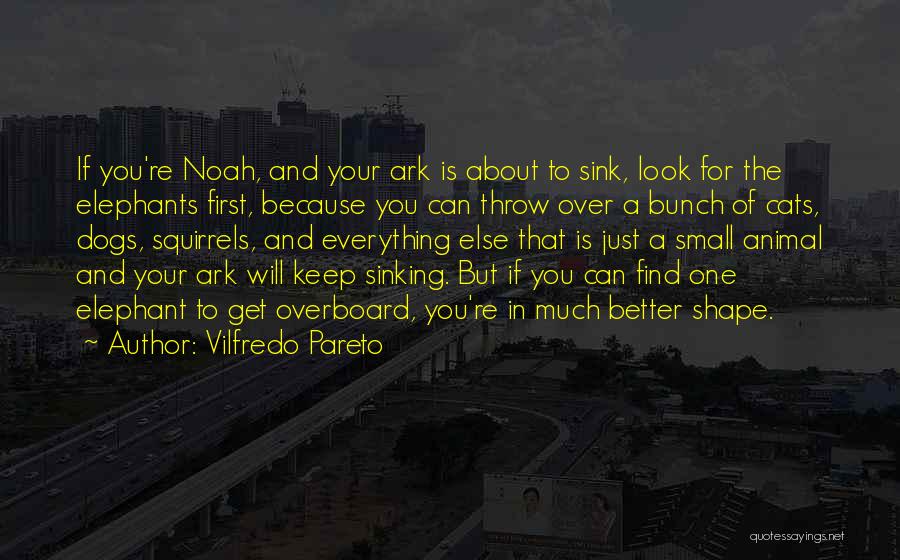 Vilfredo Pareto Quotes: If You're Noah, And Your Ark Is About To Sink, Look For The Elephants First, Because You Can Throw Over