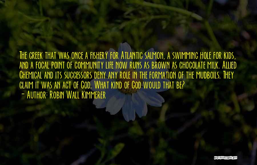 Robin Wall Kimmerer Quotes: The Creek That Was Once A Fishery For Atlantic Salmon, A Swimming Hole For Kids, And A Focal Point Of