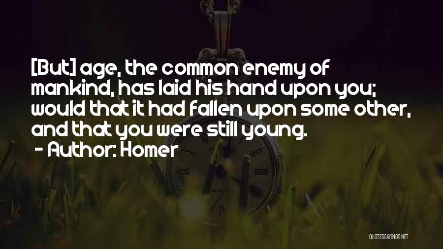 Homer Quotes: [but] Age, The Common Enemy Of Mankind, Has Laid His Hand Upon You; Would That It Had Fallen Upon Some