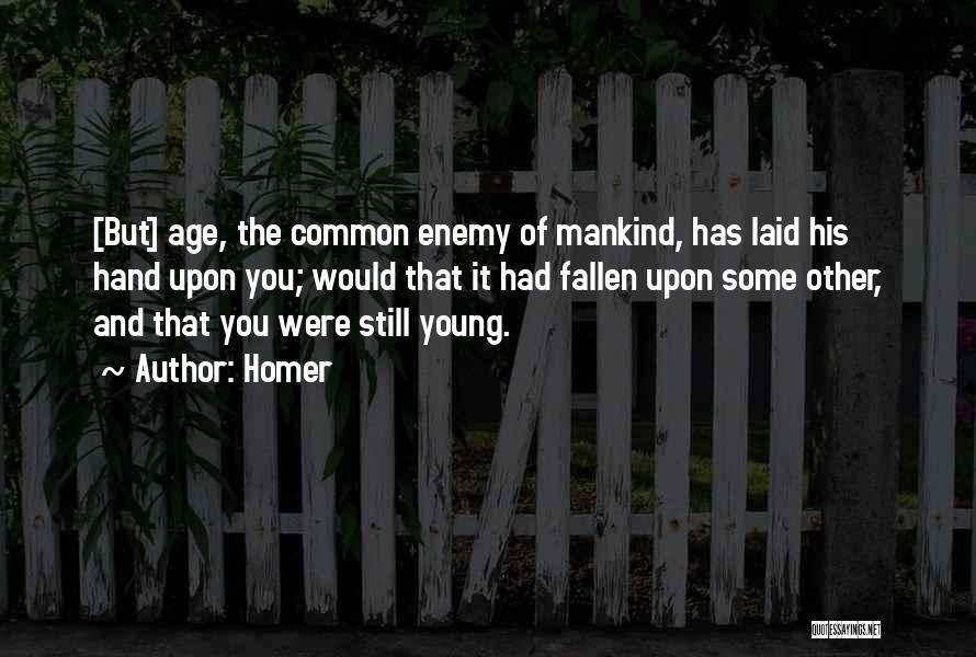 Homer Quotes: [but] Age, The Common Enemy Of Mankind, Has Laid His Hand Upon You; Would That It Had Fallen Upon Some