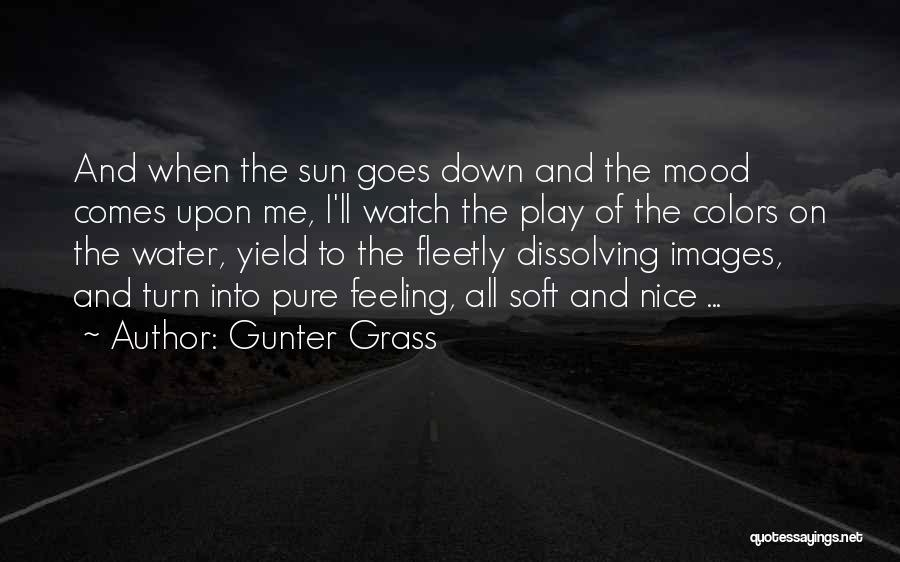 Gunter Grass Quotes: And When The Sun Goes Down And The Mood Comes Upon Me, I'll Watch The Play Of The Colors On