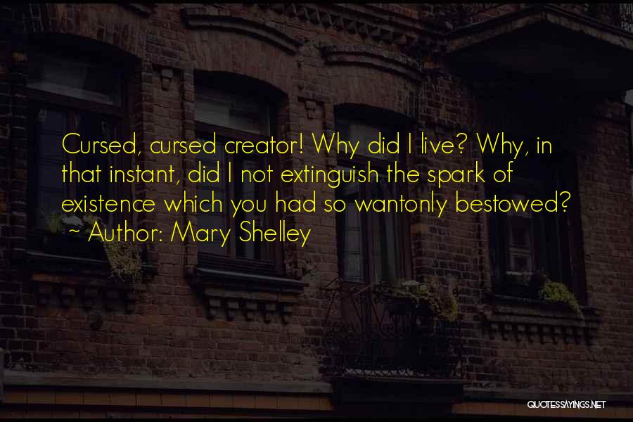 Mary Shelley Quotes: Cursed, Cursed Creator! Why Did I Live? Why, In That Instant, Did I Not Extinguish The Spark Of Existence Which