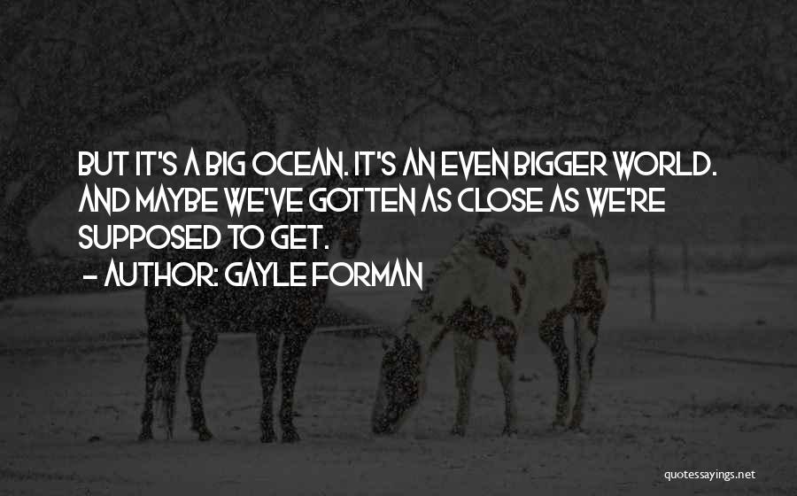 Gayle Forman Quotes: But It's A Big Ocean. It's An Even Bigger World. And Maybe We've Gotten As Close As We're Supposed To