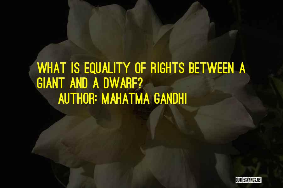 Mahatma Gandhi Quotes: What Is Equality Of Rights Between A Giant And A Dwarf?