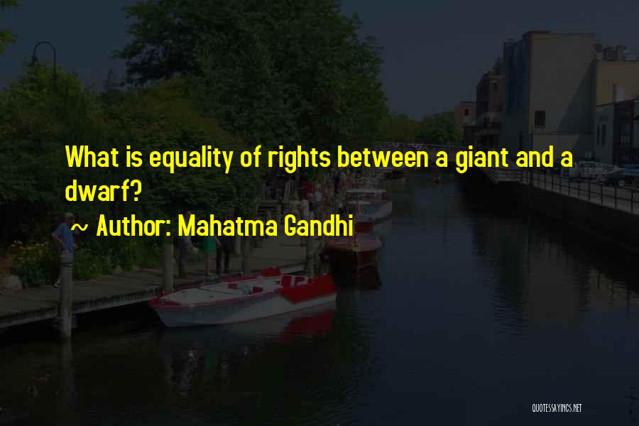 Mahatma Gandhi Quotes: What Is Equality Of Rights Between A Giant And A Dwarf?