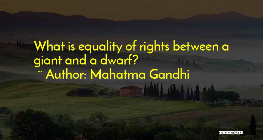 Mahatma Gandhi Quotes: What Is Equality Of Rights Between A Giant And A Dwarf?