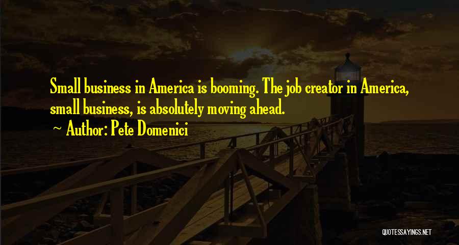 Pete Domenici Quotes: Small Business In America Is Booming. The Job Creator In America, Small Business, Is Absolutely Moving Ahead.