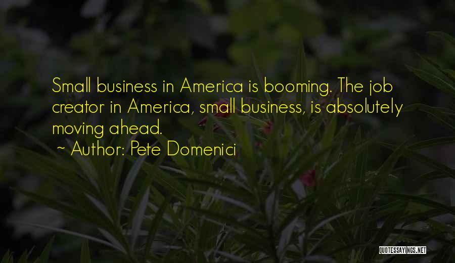 Pete Domenici Quotes: Small Business In America Is Booming. The Job Creator In America, Small Business, Is Absolutely Moving Ahead.