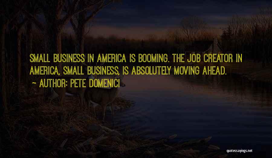 Pete Domenici Quotes: Small Business In America Is Booming. The Job Creator In America, Small Business, Is Absolutely Moving Ahead.