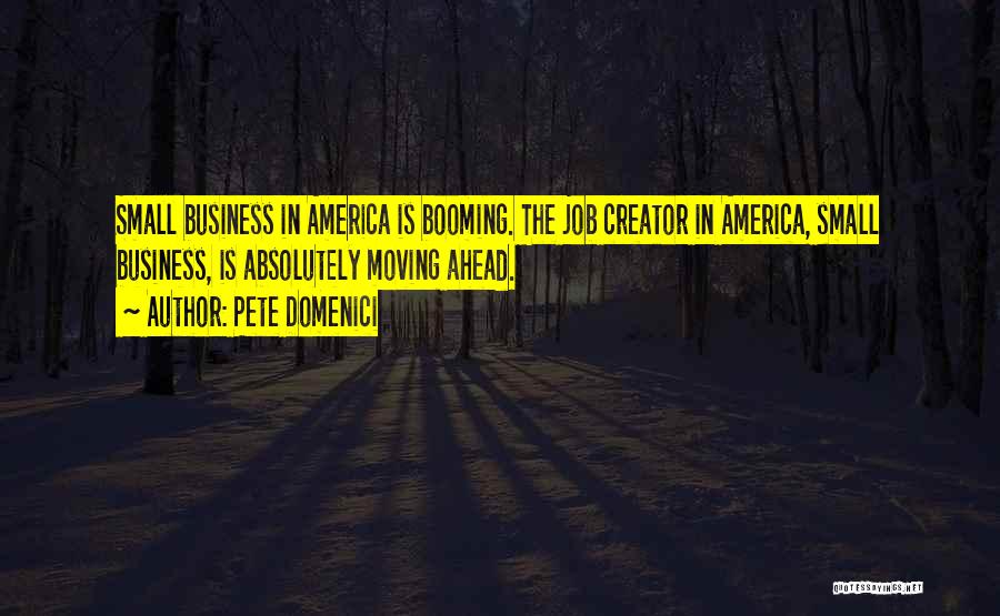 Pete Domenici Quotes: Small Business In America Is Booming. The Job Creator In America, Small Business, Is Absolutely Moving Ahead.