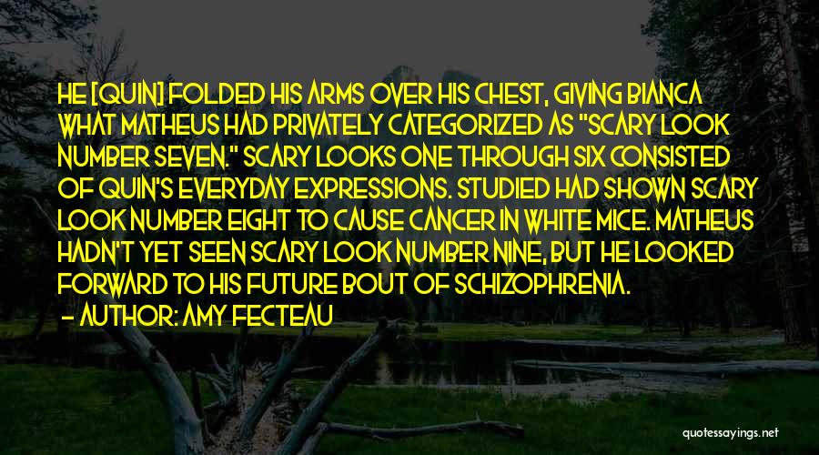 Amy Fecteau Quotes: He [quin] Folded His Arms Over His Chest, Giving Bianca What Matheus Had Privately Categorized As Scary Look Number Seven.