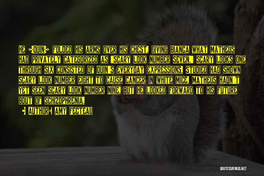 Amy Fecteau Quotes: He [quin] Folded His Arms Over His Chest, Giving Bianca What Matheus Had Privately Categorized As Scary Look Number Seven.