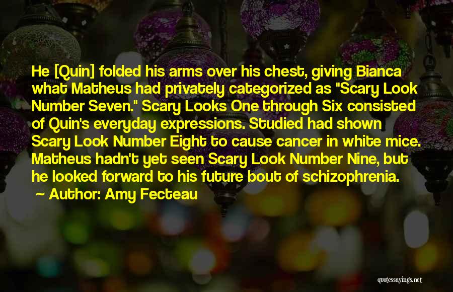 Amy Fecteau Quotes: He [quin] Folded His Arms Over His Chest, Giving Bianca What Matheus Had Privately Categorized As Scary Look Number Seven.