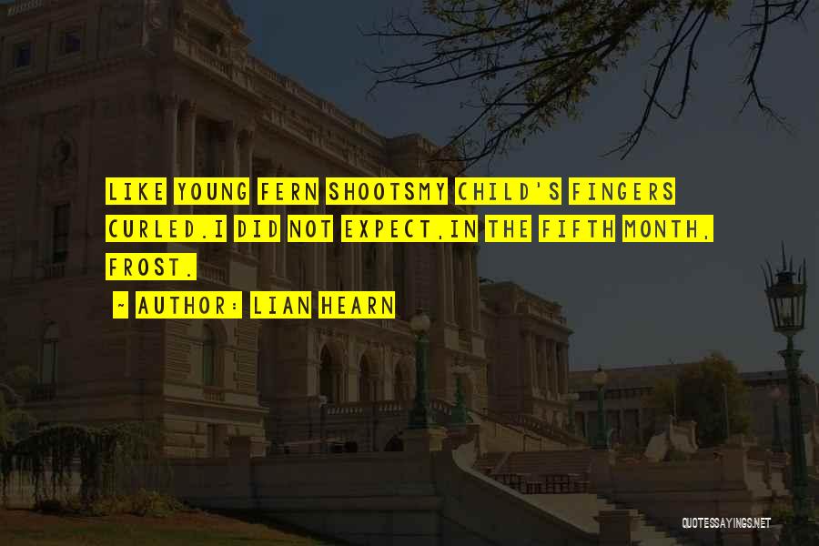 Lian Hearn Quotes: Like Young Fern Shootsmy Child's Fingers Curled.i Did Not Expect,in The Fifth Month, Frost.