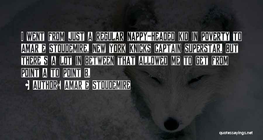 Amar'e Stoudemire Quotes: I Went From Just A Regular Nappy-headed Kid In Poverty To Amar'e Stoudemire, New York Knicks Captain Superstar. But There's