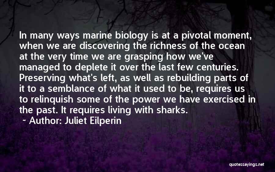 Juliet Eilperin Quotes: In Many Ways Marine Biology Is At A Pivotal Moment, When We Are Discovering The Richness Of The Ocean At