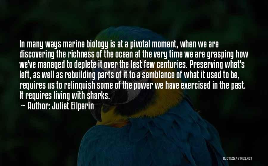 Juliet Eilperin Quotes: In Many Ways Marine Biology Is At A Pivotal Moment, When We Are Discovering The Richness Of The Ocean At