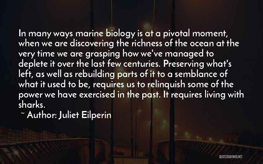 Juliet Eilperin Quotes: In Many Ways Marine Biology Is At A Pivotal Moment, When We Are Discovering The Richness Of The Ocean At