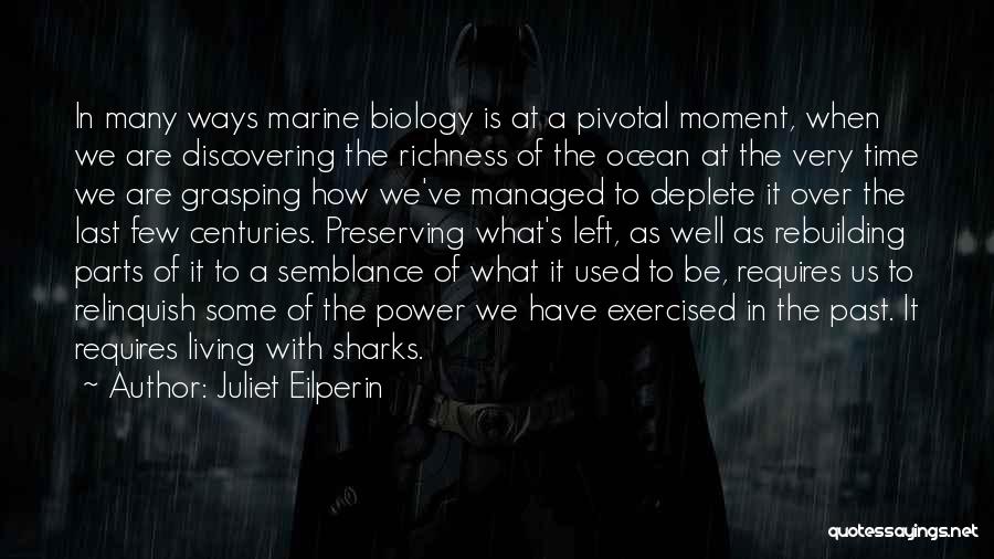 Juliet Eilperin Quotes: In Many Ways Marine Biology Is At A Pivotal Moment, When We Are Discovering The Richness Of The Ocean At