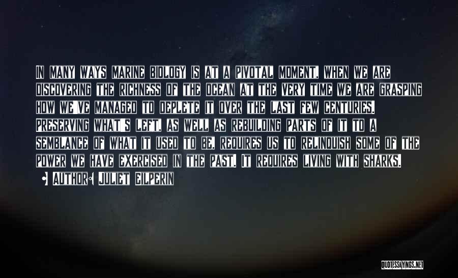 Juliet Eilperin Quotes: In Many Ways Marine Biology Is At A Pivotal Moment, When We Are Discovering The Richness Of The Ocean At