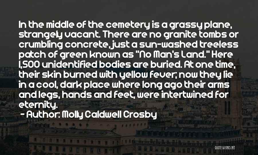 Molly Caldwell Crosby Quotes: In The Middle Of The Cemetery Is A Grassy Plane, Strangely Vacant. There Are No Granite Tombs Or Crumbling Concrete,