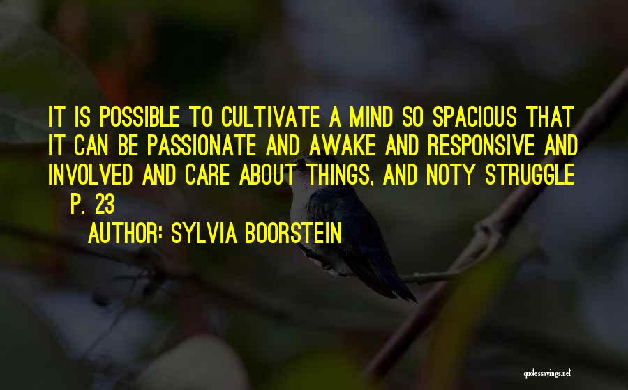 Sylvia Boorstein Quotes: It Is Possible To Cultivate A Mind So Spacious That It Can Be Passionate And Awake And Responsive And Involved