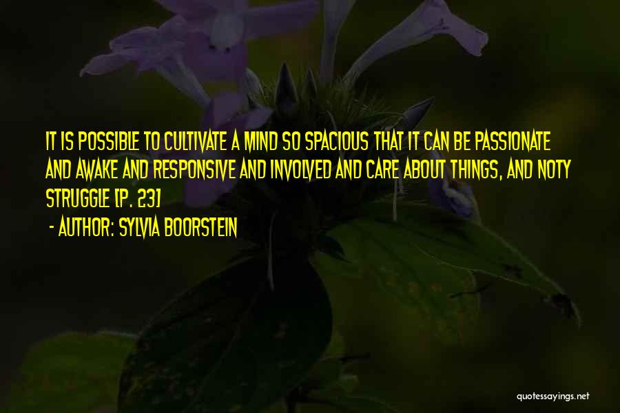 Sylvia Boorstein Quotes: It Is Possible To Cultivate A Mind So Spacious That It Can Be Passionate And Awake And Responsive And Involved