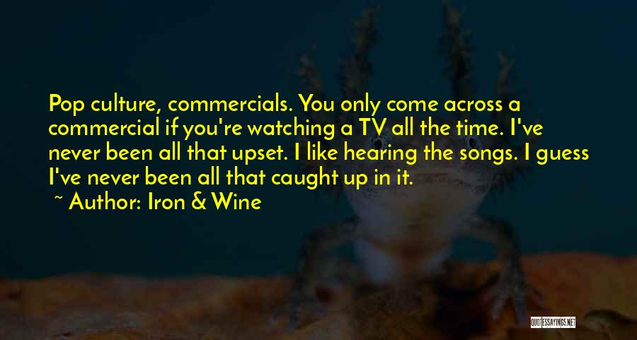 Iron & Wine Quotes: Pop Culture, Commercials. You Only Come Across A Commercial If You're Watching A Tv All The Time. I've Never Been