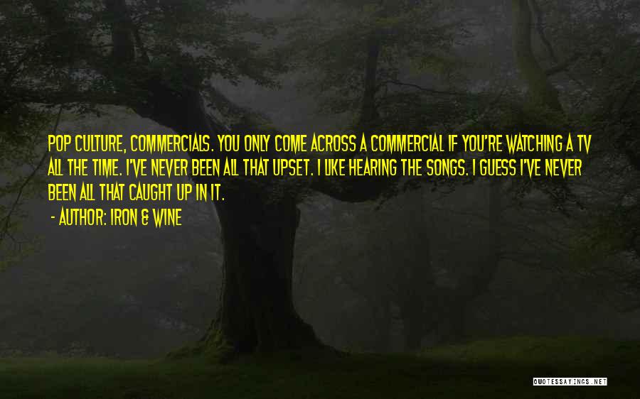 Iron & Wine Quotes: Pop Culture, Commercials. You Only Come Across A Commercial If You're Watching A Tv All The Time. I've Never Been