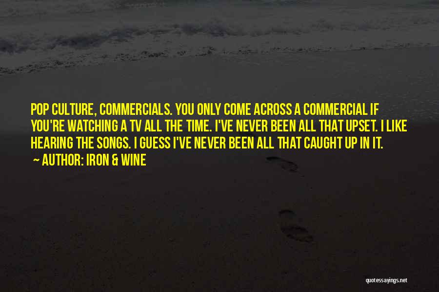 Iron & Wine Quotes: Pop Culture, Commercials. You Only Come Across A Commercial If You're Watching A Tv All The Time. I've Never Been