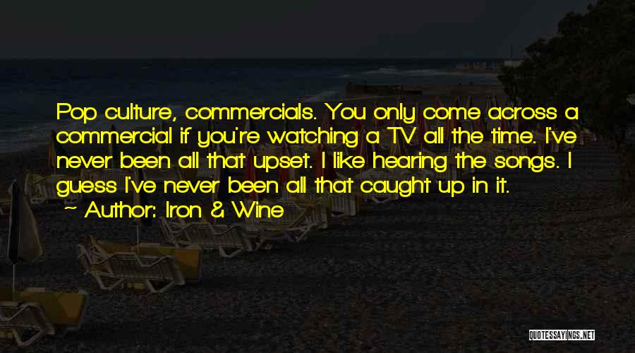 Iron & Wine Quotes: Pop Culture, Commercials. You Only Come Across A Commercial If You're Watching A Tv All The Time. I've Never Been