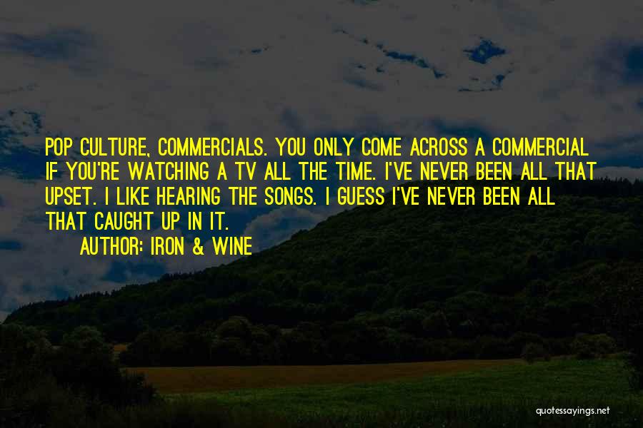 Iron & Wine Quotes: Pop Culture, Commercials. You Only Come Across A Commercial If You're Watching A Tv All The Time. I've Never Been
