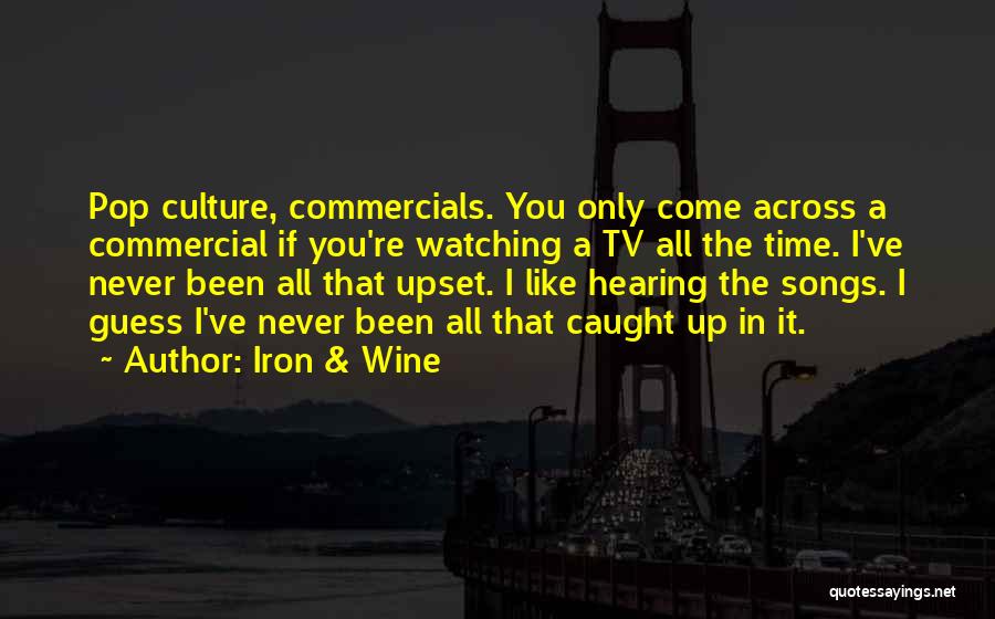 Iron & Wine Quotes: Pop Culture, Commercials. You Only Come Across A Commercial If You're Watching A Tv All The Time. I've Never Been