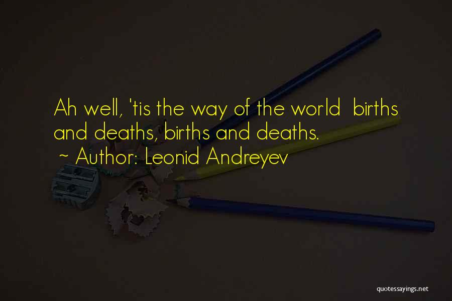 Leonid Andreyev Quotes: Ah Well, 'tis The Way Of The World Births And Deaths, Births And Deaths.