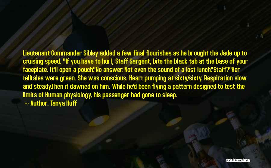 Tanya Huff Quotes: Lieutenant Commander Sibley Added A Few Final Flourishes As He Brought The Jade Up To Cruising Speed. If You Have