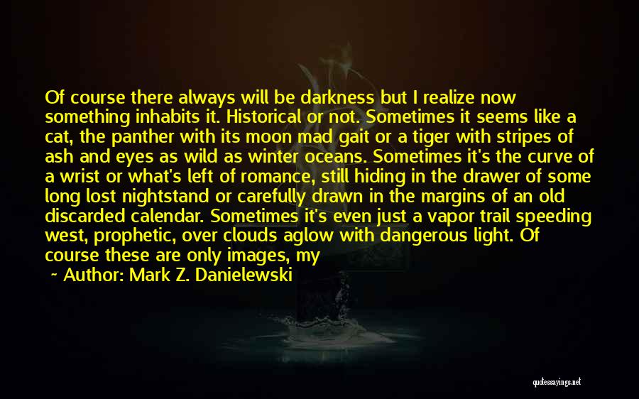 Mark Z. Danielewski Quotes: Of Course There Always Will Be Darkness But I Realize Now Something Inhabits It. Historical Or Not. Sometimes It Seems