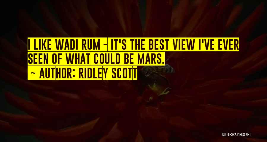 Ridley Scott Quotes: I Like Wadi Rum - It's The Best View I've Ever Seen Of What Could Be Mars.