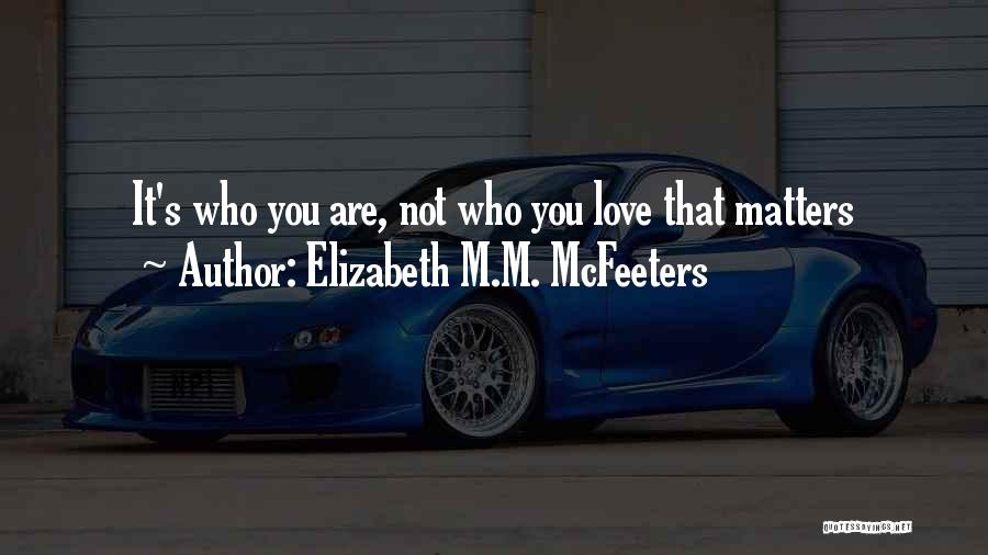 Elizabeth M.M. McFeeters Quotes: It's Who You Are, Not Who You Love That Matters