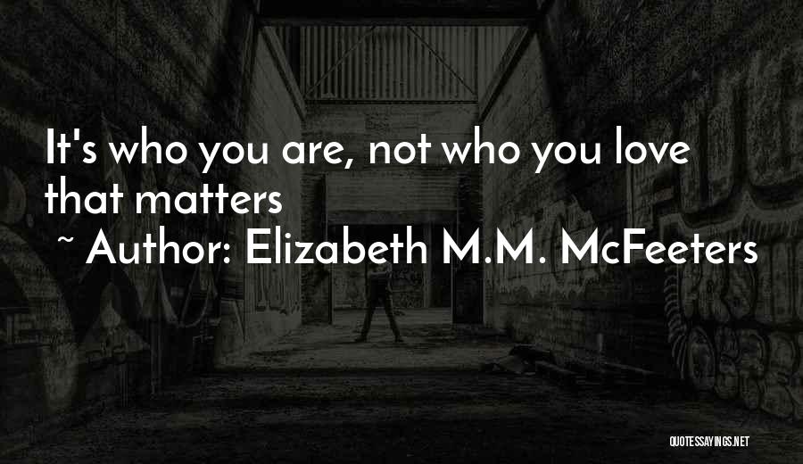 Elizabeth M.M. McFeeters Quotes: It's Who You Are, Not Who You Love That Matters