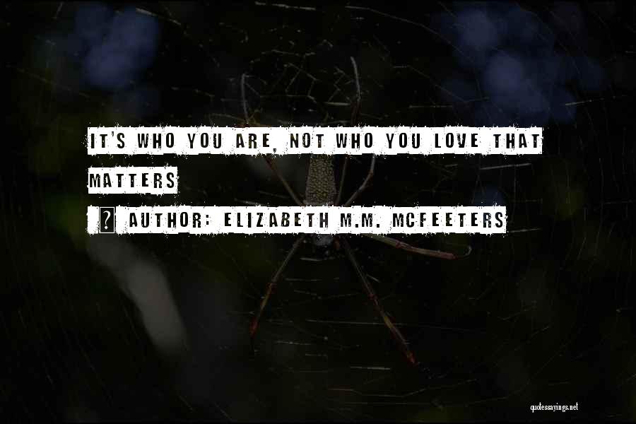 Elizabeth M.M. McFeeters Quotes: It's Who You Are, Not Who You Love That Matters